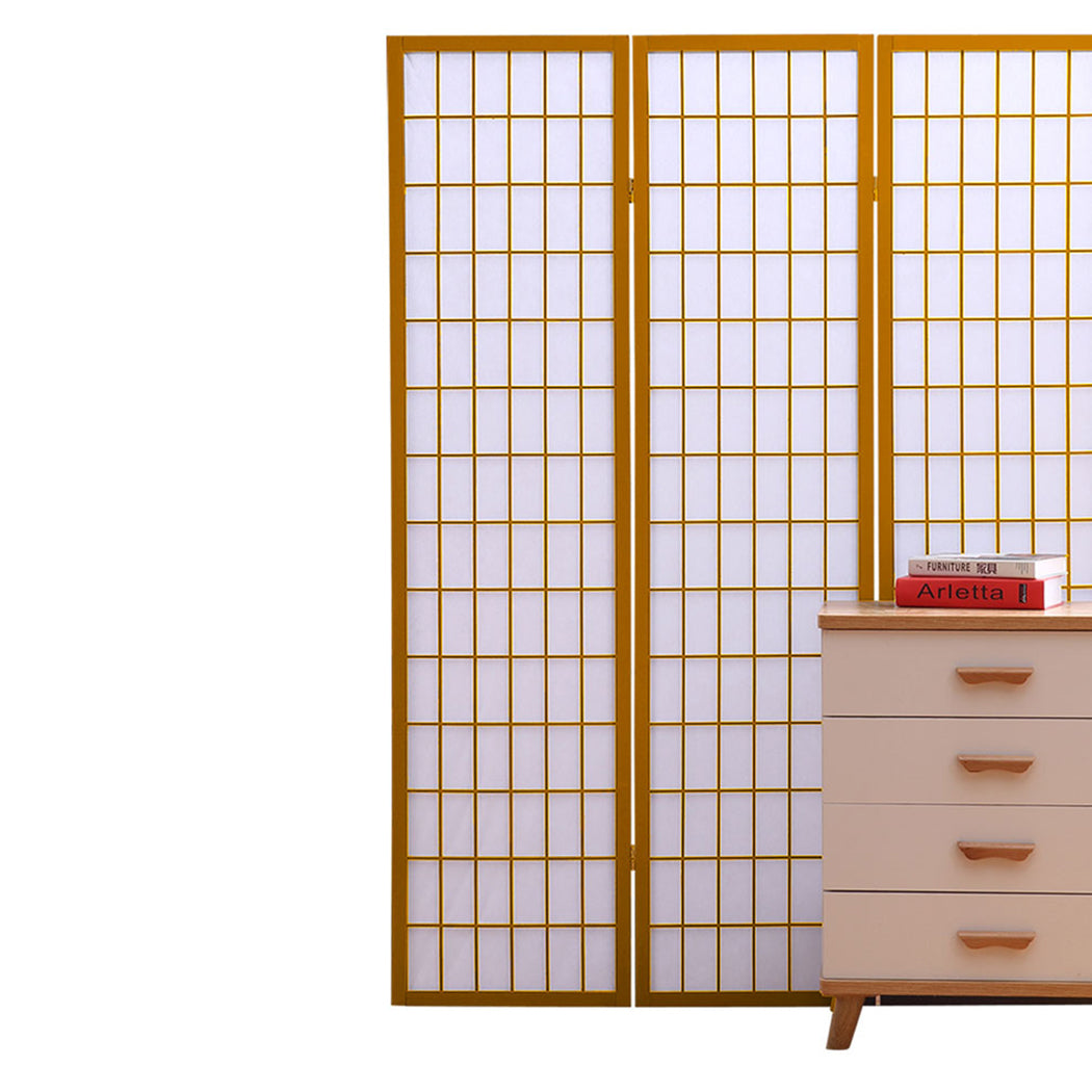3 Panel Free Standing Foldable  Room Divider Privacy Screen  Wood Frame