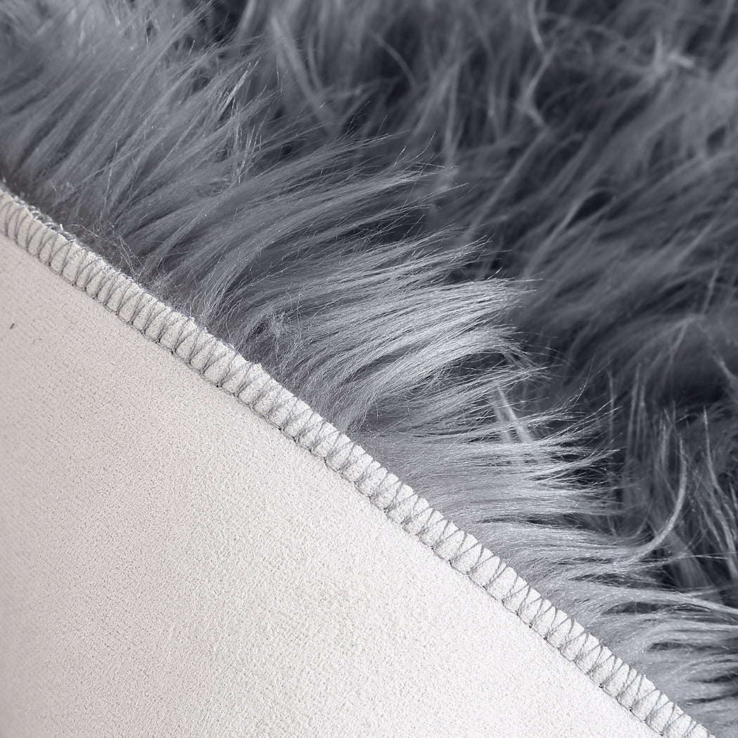 Floor Rugs Sheepskin Shaggy Rug Carpet Bedroom Living Room Mat 60X120 Dark Grey