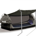 King Single Swag Camping Swags Canvas Dome Tent Free Standing Grey