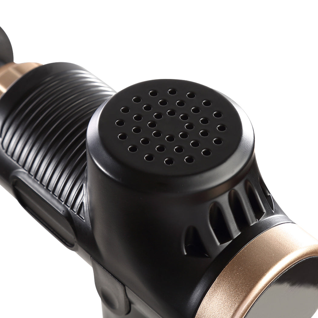 Massage Gun Electric Massager Vibration Muscle Therapy 4 Heads Percussion Black