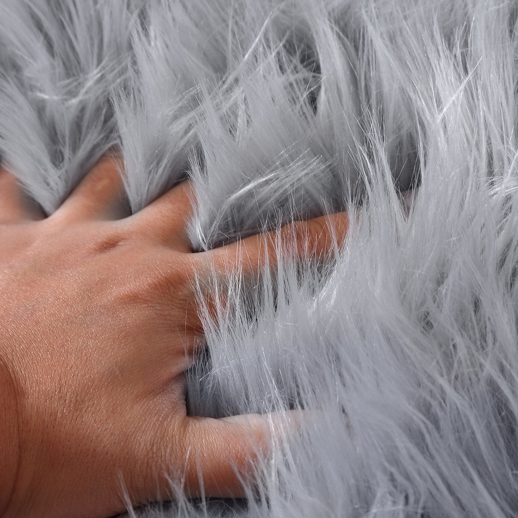 Floor Rugs Sheepskin Shaggy Rug Area Carpet Bedroom Living Room Mat 60X120 Grey