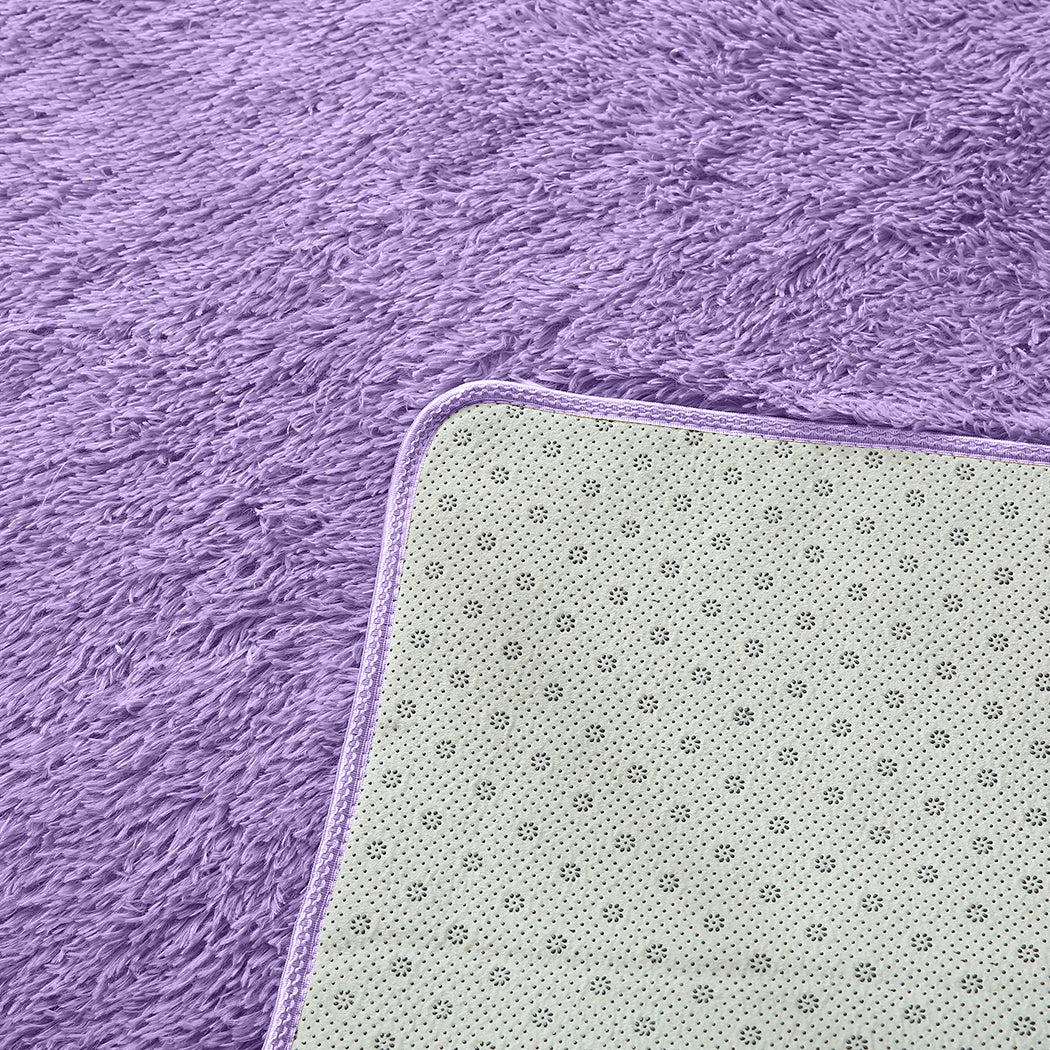 Designer Soft Shag Shaggy Floor Confetti Rug Carpet Home Decor 120x160cm Purple