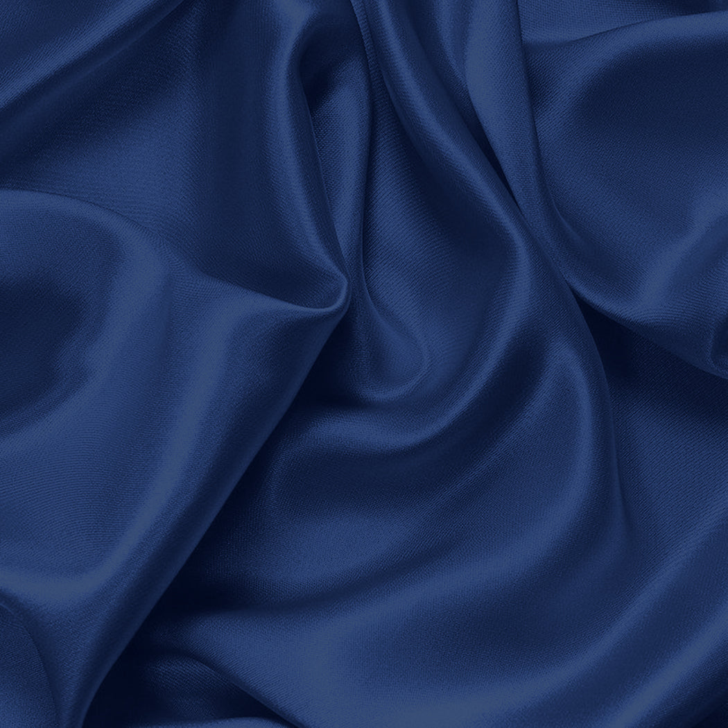 Silk Satin Quilt Duvet Cover Set in King Size in Navy Colour