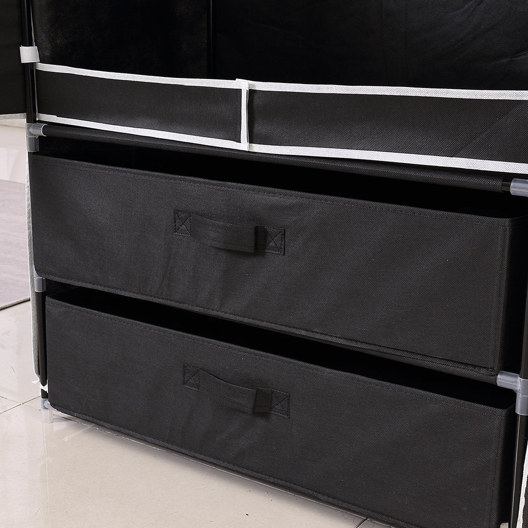 Portable Wardrobe Clothes Closet Storage Cloth Organizer Shelf 2 drawers