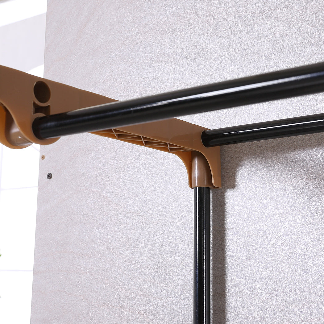 Portable Wardrobe Clothes Closet Storage Cabinet Organiser With Rail