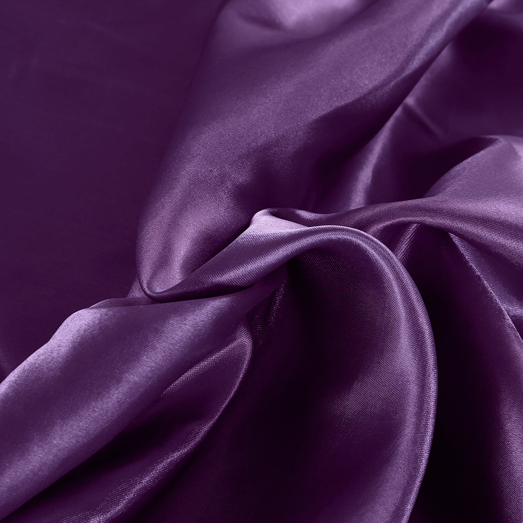Ultra Soft Silky Satin Bed Sheet Set in King Single Size in Purple Colour