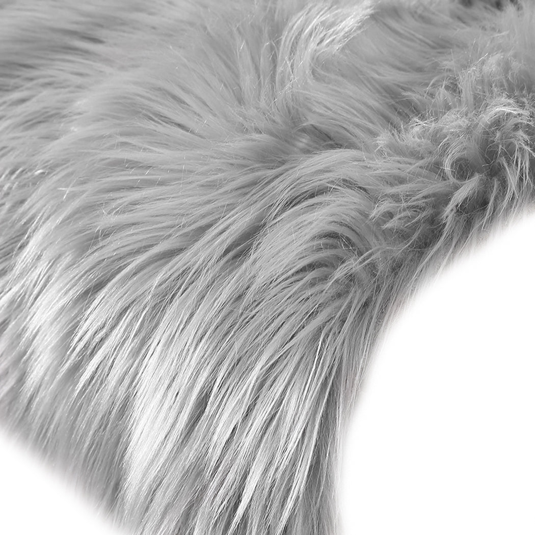 Floor Rugs Sheepskin Shaggy Rug Area Carpet Bedroom Living Room Mat 60X120 Grey