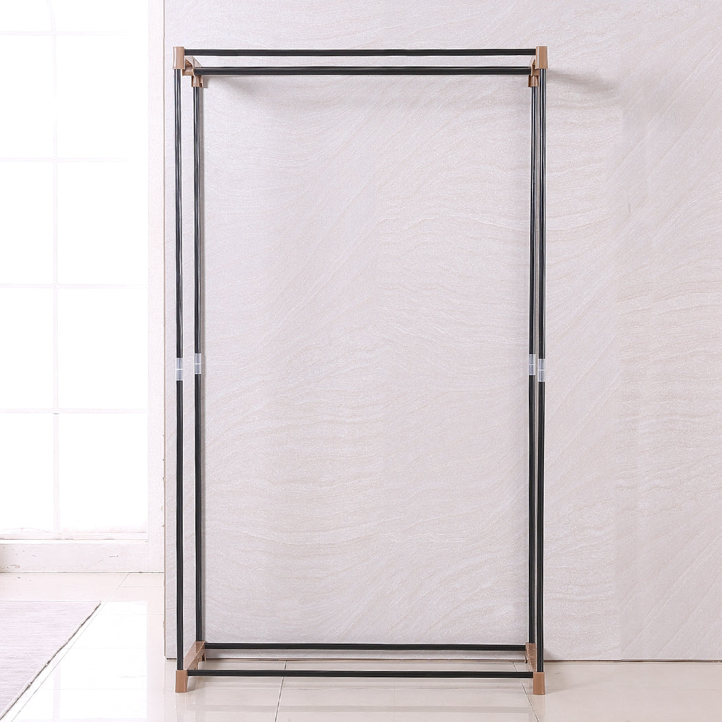 Portable Wardrobe Clothes Closet Storage Cabinet Organiser With Rail