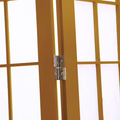 6 Panel Free Standing Foldable  Room Divider Privacy Screen Wood Frame