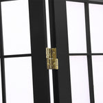 4 Panel Free Standing Foldable  Room Divider Privacy Screen Black Frame