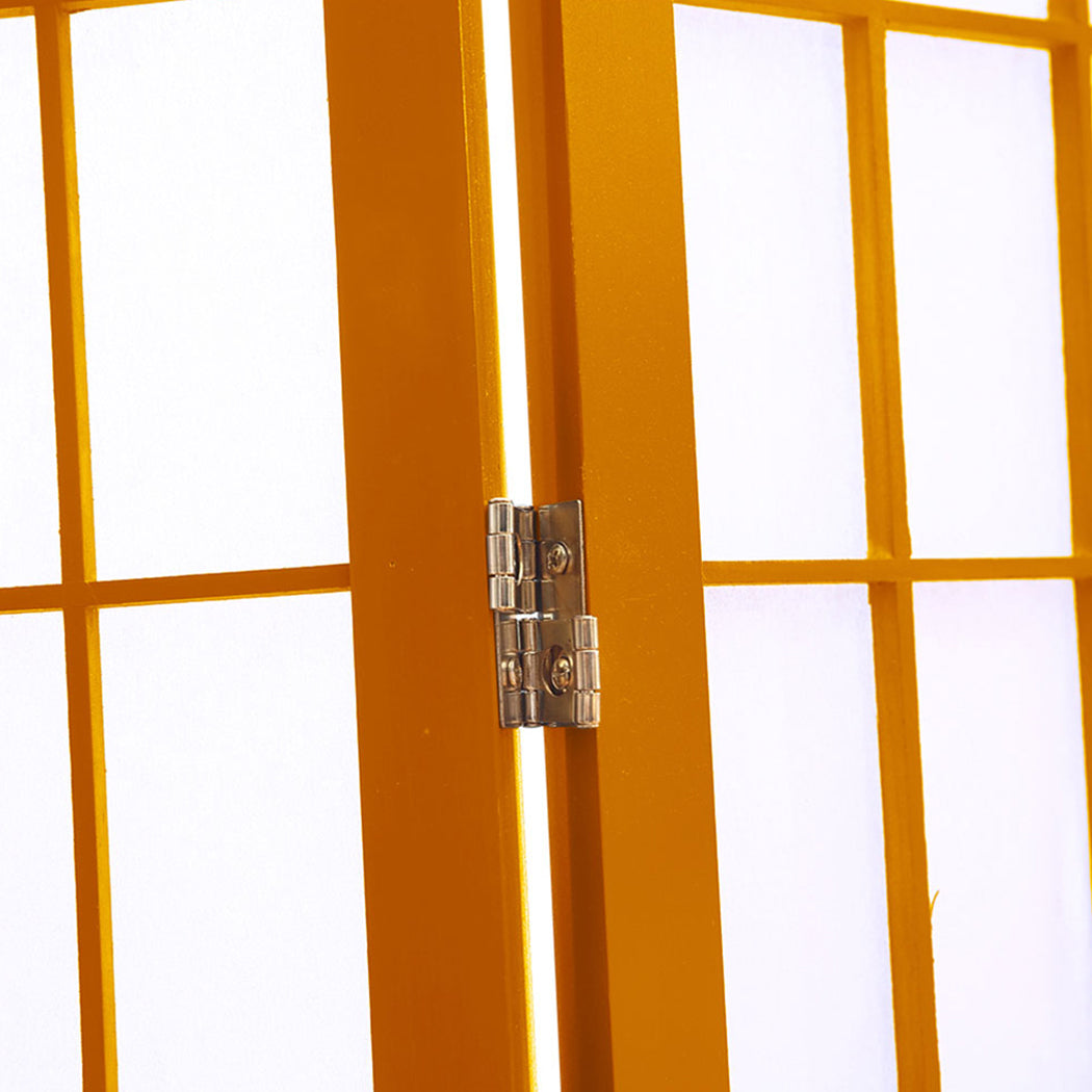 8 Panel Free Standing Foldable  Room Divider Privacy Screen Wood Frame