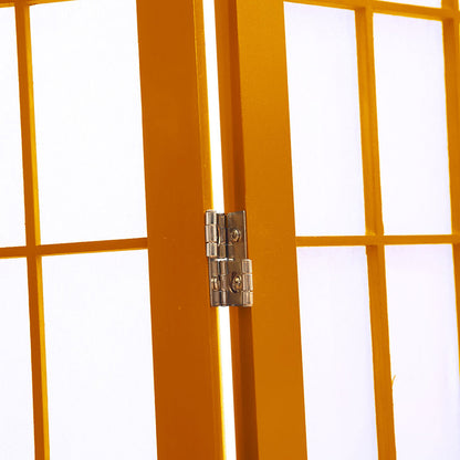 8 Panel Free Standing Foldable  Room Divider Privacy Screen Wood Frame