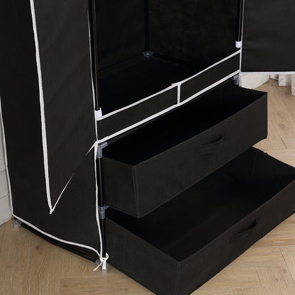 Portable Wardrobe Clothes Closet Storage Cloth Organizer Shelf 2 drawers