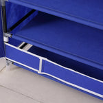 10 Tiers Shoe Rack Portable Storage Cabinet Organiser Blue Cover