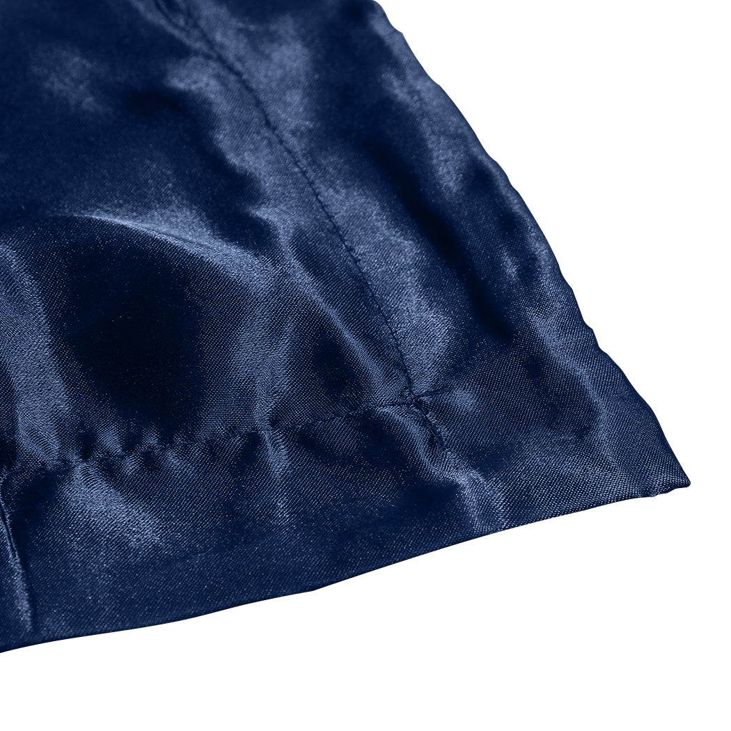 Silk Satin Quilt Duvet Cover Set in King Size in Navy Colour