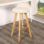 2x Fabric Swivel Bar Stool -Cream