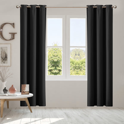 Blockout Curtain Blackout Curtains Eyelet Room 102x160cm Black