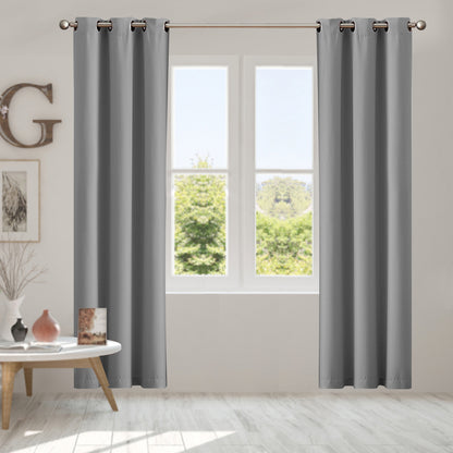 Blockout Curtain Blackout Curtains Eyelet Room 102x241cm Grey