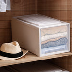 2x Plastic Wide Drawer Shoes Storage Boxes