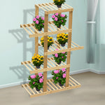 5 Tiers Premium Bamboo Wooden Plant Stand In/outdoor Garden Planter Flower shelf