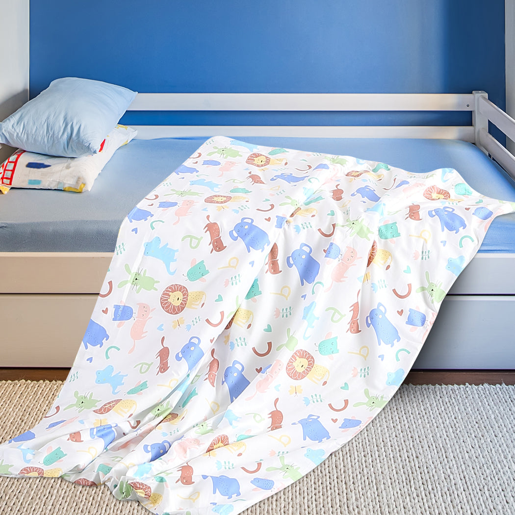 Kids Warm Weighted Blanket Lap Pad Cartoon Print Cover Study At Home Pink
