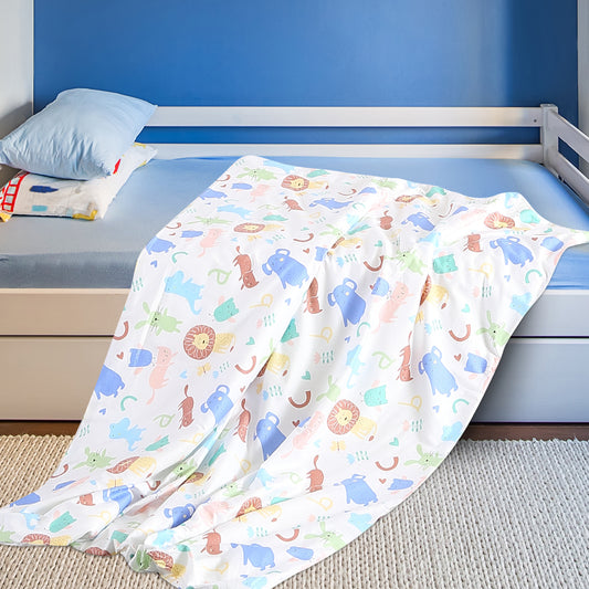 Kids Warm Weighted Blanket Lap Pad Cartoon Print Cover Study At Home Pink