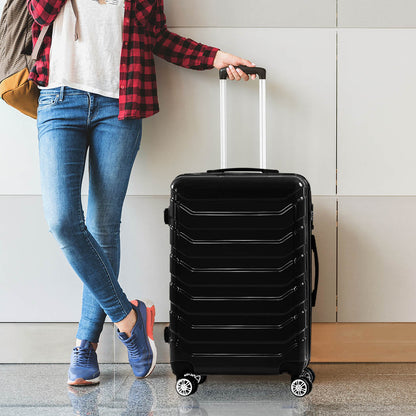 Navy Blue 3 Pcs ABS PC Luggage Set