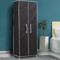 10Tiers Shoe Rack Portable Storage Cabinet Organiser Wardrobe Black Cover