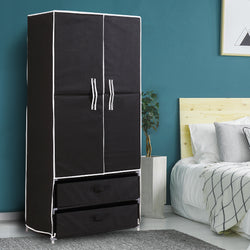 Portable Wardrobe Clothes Closet Storage Cloth Organizer Shelf 2 drawers