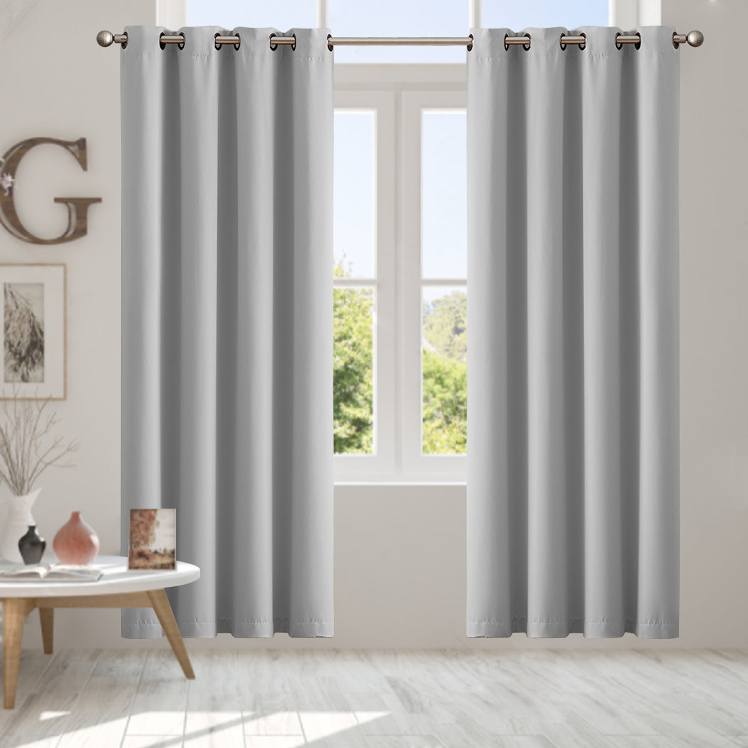 Blockout Curtain Blackout Curtains Eyelet Room 102x275cm Grey