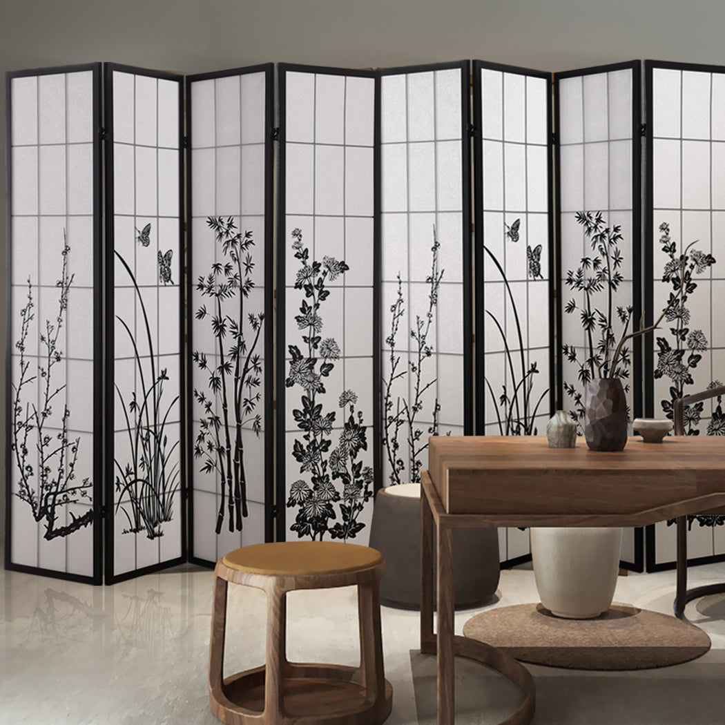 8 Panel Room Divider Privacy Screen Wood Timber Bed Wider Foldable Stand