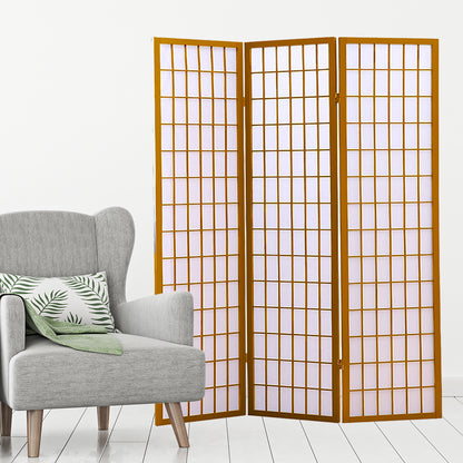 3 Panel Free Standing Foldable  Room Divider Privacy Screen  Wood Frame