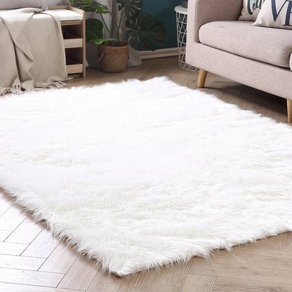 Floor Rugs Sheepskin Shaggy Rug Area Carpet Bedroom Living Room Mat 160X230 White