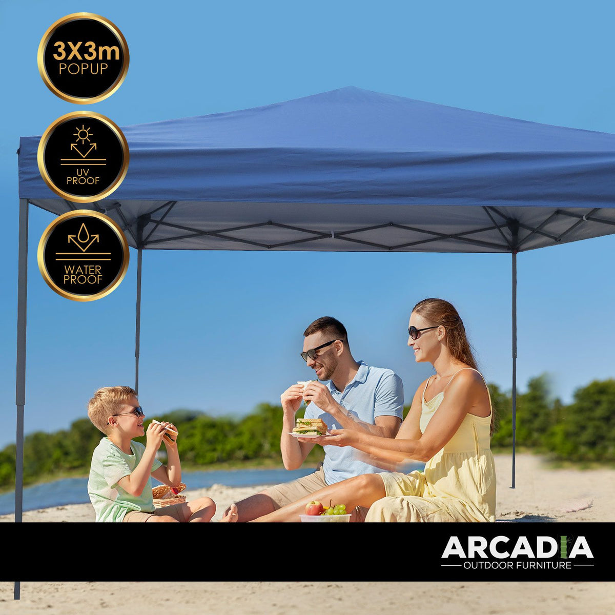 3 Metre Outdoor Gazebo Tent - Navy