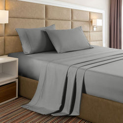 Luxury Bamboo Cooling 2000 TC Sheet Set Single Cloud Grey