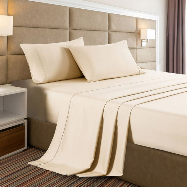  Soft touch Bamboo Cooling 2000 TC Sheet Set Double Oatmeal