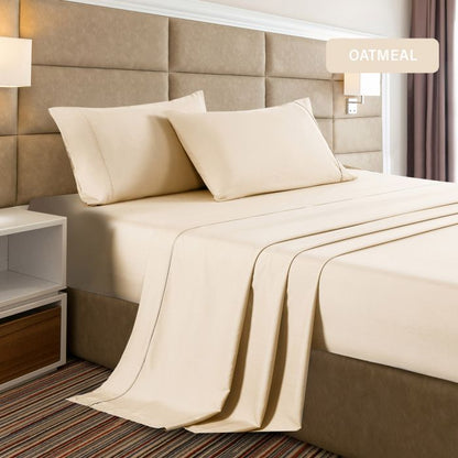 Soft touch Bamboo Cooling 2000 TC Sheet Set Double Oatmeal