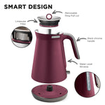 1.5L Aspect Black Chrome Kettle - Maroon