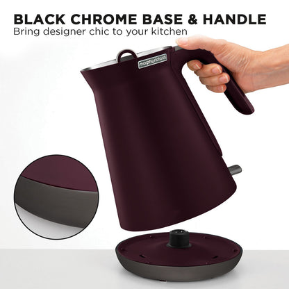 1.5L Aspect Black Chrome Kettle - Maroon