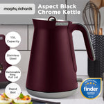 1.5L Aspect Black Chrome Kettle - Maroon