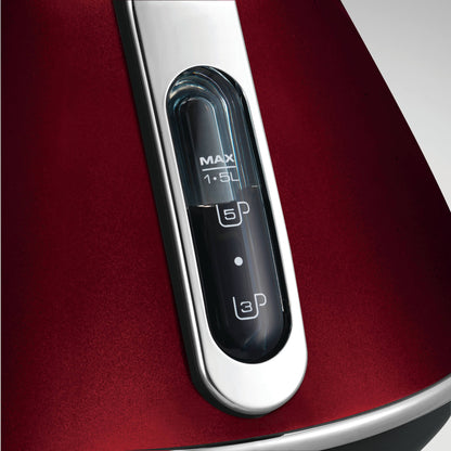 Morphy Richards 2200W Evoke 1.5L Pyramid Red Stainless Steel Kettle