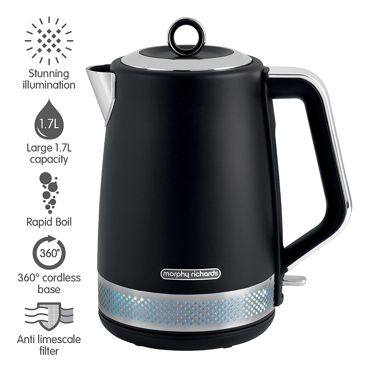 1.7L Illumination Jug Kettle - Black