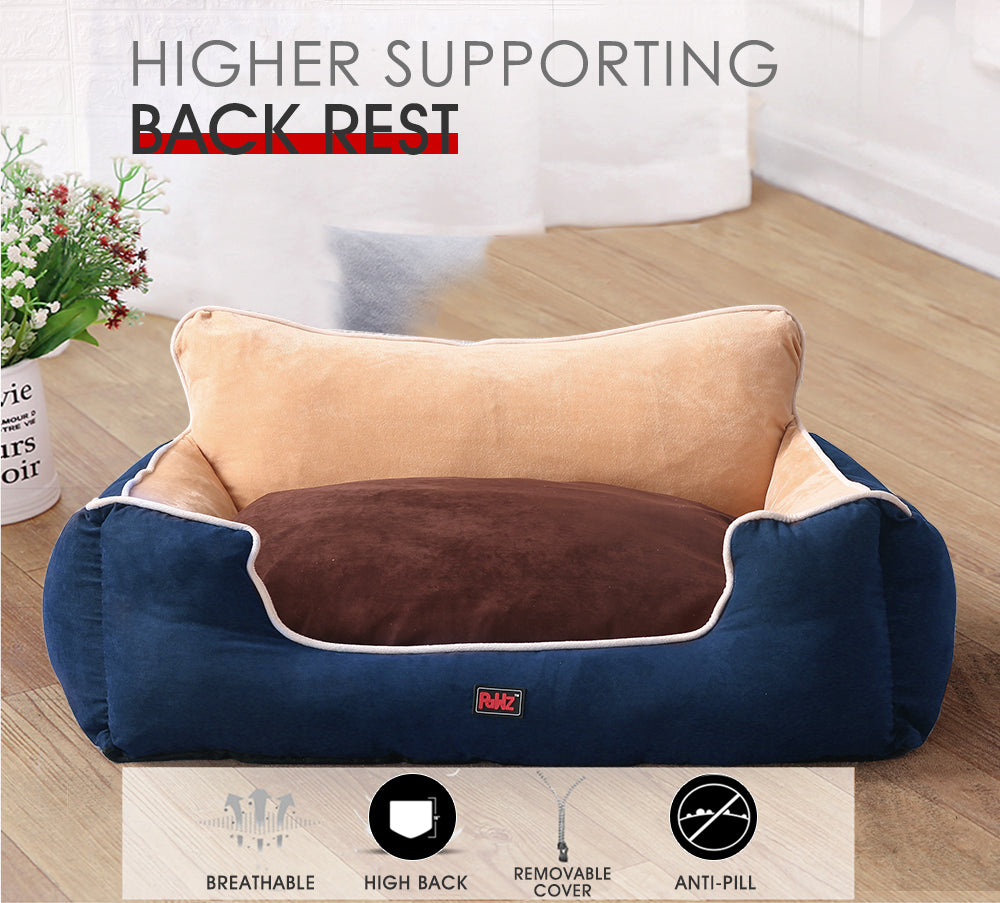 PaWz Pet Bed Dog Puppy Beds Cushion Pad Pads Soft Plush Cat Pillow Mat Blue XL