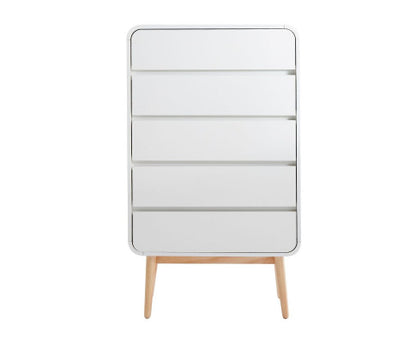 Merlin White Modern Retro Tallboy