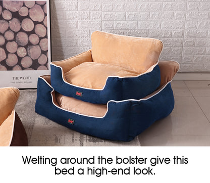 PaWz Pet Bed Dog Puppy Beds Cushion Pad Pads Soft Plush Cat Pillow Mat Blue XL