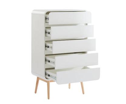 Merlin White Modern Retro Tallboy