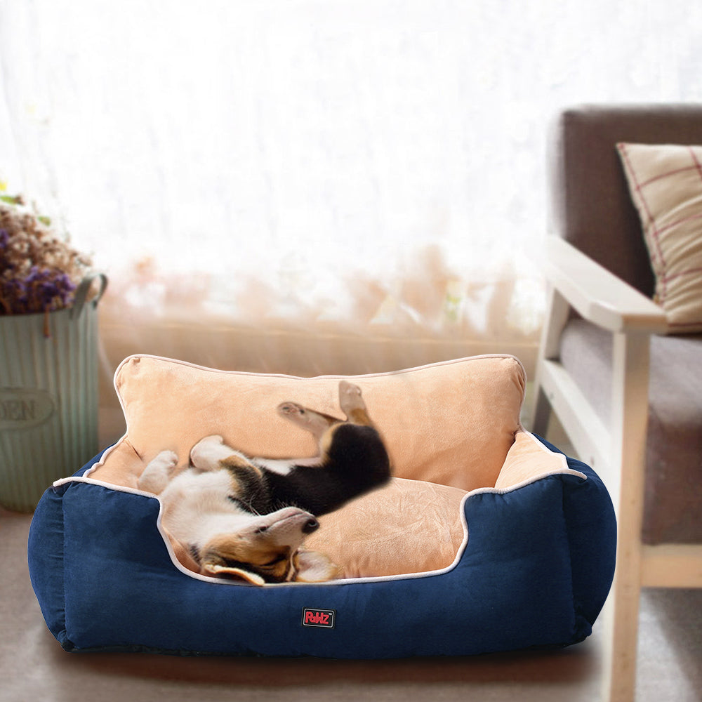 PaWz Pet Bed Dog Puppy Beds Cushion Pad Pads Soft Plush Cat Pillow Mat Blue XL