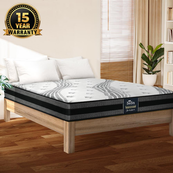  H&L Queen Mattress Breathable Luxury Bed Bonnell Spring Foam Medium 18cm