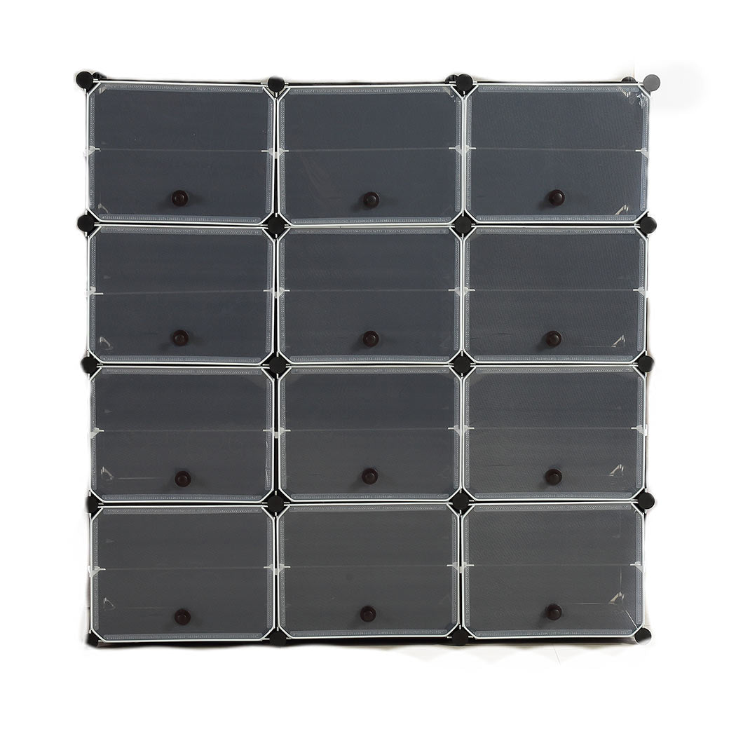 Cube Cabinet Shoe Storage Cabinet Organiser Shelf Stackable DIY 8 Tier 3 Column