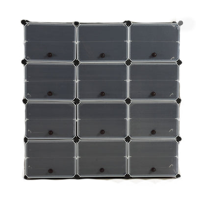Cube Cabinet Shoe Storage Cabinet Organiser Shelf Stackable DIY 8 Tier 3 Column